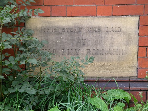 Foundation stone laid by Miss Lily Bolland, 1905 Foundation stone laid by Miss Lily Bolland, 1905